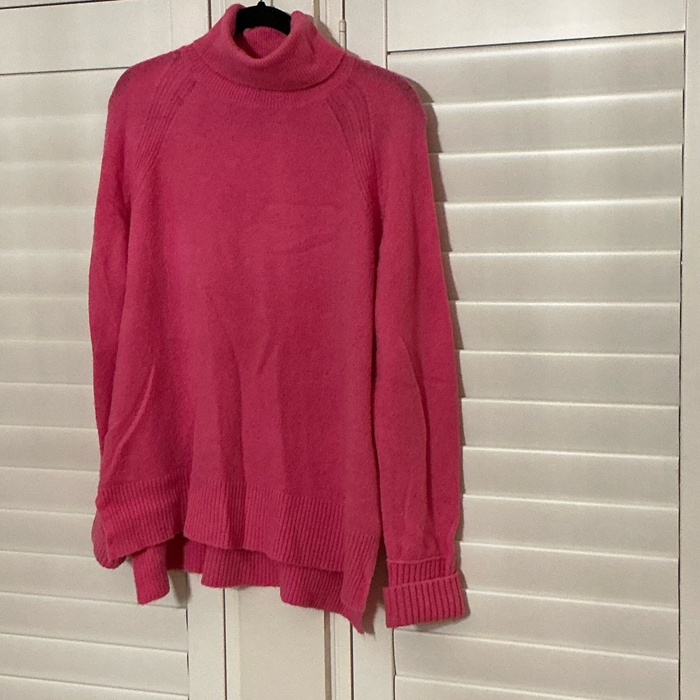 J. Crew Vibrant Pink Cowl Neck Sweater